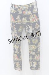 Jane Marple / アリスプリントパンツ S ネイビー O-25-07-27-001-JM-PA-OW-OS