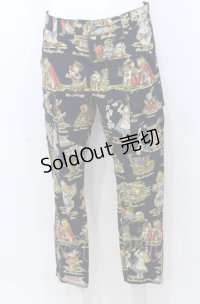 Jane Marple / アリスプリントパンツ S ネイビー O-25-07-27-001-JM-PA-OW-OS