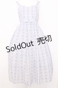 axes femme kawaii / プチローズ柄ジャンスカ M ラベンダー O-25-07-27-035-AX-OP-OW-OS