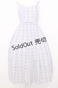 axes femme kawaii / プチローズ柄ジャンスカ M ラベンダー O-25-07-27-035-AX-OP-OW-OS