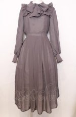 画像1: axes femme / ラッフルフリルシフォンワンピース L グレー O-25-07-27-036-AX-OP-OW-ZT101 (1)
