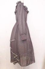 画像3: axes femme / ラッフルフリルシフォンワンピース L グレー O-25-07-27-036-AX-OP-OW-ZT101 (3)