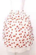 Jane Marple / Skipping cherries side ribbon skirt M シロ×アカ O-25-07-27-042-JM-SK-OW-OS