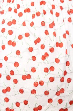 画像2: Jane Marple / Skipping cherries side ribbon skirt M シロ×アカ O-25-07-27-042-JM-SK-OW-OS