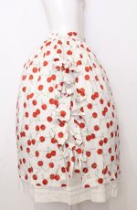 画像3: Jane Marple / Skipping cherries side ribbon skirt M シロ×アカ O-25-07-27-042-JM-SK-OW-ZT078 (3)