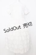 Jane Marple Dans Le Salon / Vintage lace printのDayドレス M シロ O-25-07-27-048-JM-OP-OW-OS
