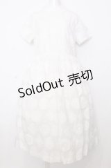 Jane Marple Dans Le Salon / Vintage lace printのDayドレス M シロ O-25-07-27-048-JM-OP-OW-OS