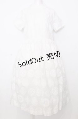画像1: Jane Marple Dans Le Salon / Vintage lace printのDayドレス M シロ O-25-07-27-048-JM-OP-OW-OS