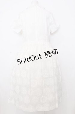 画像4: Jane Marple Dans Le Salon / Vintage lace printのDayドレス M シロ O-25-07-27-048-JM-OP-OW-OS