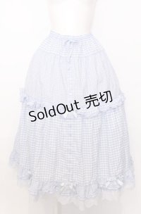 PINK HOUSE / ×misako aoki ギンガムチェックスカート  サックス O-25-07-27-049-LO-SK-OW-OS