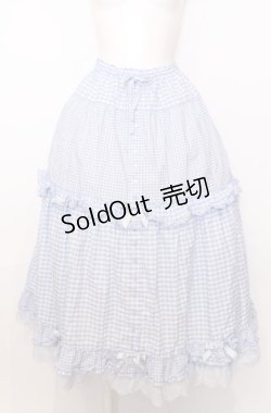画像1: PINK HOUSE / ×misako aoki ギンガムチェックスカート  サックス O-25-07-27-049-LO-SK-OW-OS