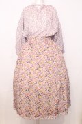 Jane Marple Dans Le Salon / Raining Rosebuds Gouacheレイヤードワンピース M ピンク O-25-07-27-051-JM-OP-OW-OS