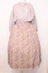 Jane Marple Dans Le Salon / Raining Rosebuds Gouacheレイヤードワンピース M ピンク O-25-07-27-051-JM-OP-OW-OS