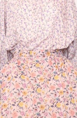 画像2: Jane Marple Dans Le Salon / Raining Rosebuds Gouacheレイヤードワンピース M ピンク O-25-07-27-051-JM-OP-OW-OS