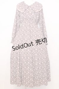 an another angelus / プリーツビッグカラー花柄ワンピース  ピンク系 O-25-07-27-053-CA-OP-OW-ZT040