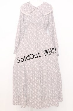 画像1: an another angelus / プリーツビッグカラー花柄ワンピース  ピンク系 O-25-07-27-053-CA-OP-OW-ZT040