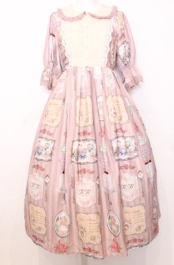 画像1: axes femme kawaii / ティティ×ベアファミリーワンピース M ピンク O-25-07-27-054-AX-OP-OW-OS