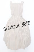 Jane Marple / Dormitory stripe apron dress M ベージュ O-25-07-27-055-JM-OP-OW-OS