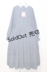 mpetit by misako / AM*レースエリプリーツワンピース LL ブルー O-25-07-27-056-LO-OP-OW-OS