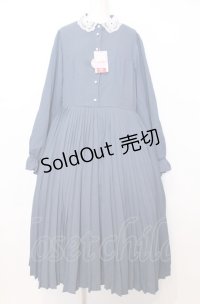 mpetit by misako / AM*レースエリプリーツワンピース LL ブルー O-25-07-27-056-LO-OP-OW-OS