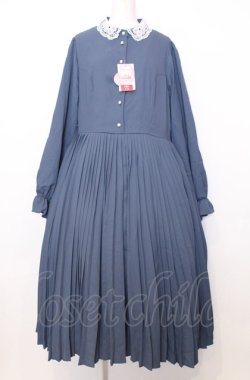 画像1: mpetit by misako / AM*レースエリプリーツワンピース LL ブルー O-25-07-27-056-LO-OP-OW-OS