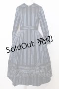 Jane Marple Dans Le Salon / レジメンタルストライプワンピース M ネイビー O-25-07-27-058-JM-OP-OW-OS