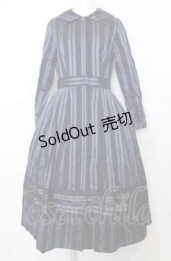 画像1: Jane Marple Dans Le Salon / レジメンタルストライプワンピース M ネイビー O-25-07-27-058-JM-OP-OW-OS