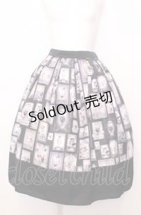 abilletage / 思い出のカフェスカート(ミモレ丈)  ラベンダー×ブラック O-25-07-27-063-GO-SK-OW-OS