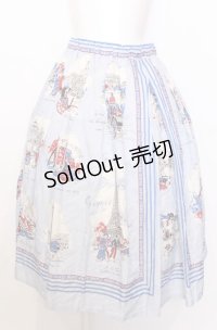 Jane Marple / Bonjour Paris ロングスカート M サックス O-25-07-27-072-JM-SK-OW-OS