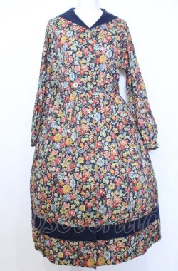 画像1: Jane Marple / Heirloomヴィンテージマリンカラードレス M ネイビー O-25-07-27-073-JM-OP-OW-OS
