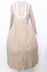 Jane Marple Dans Le Salon / Wall paper Agathaドレス M ベージュ O-25-07-27-075-JM-OP-OW-OS