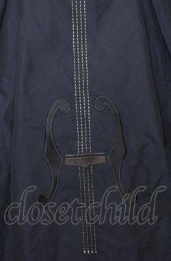 画像2: Jane Marple / Violin embroideryタックスカート M ネイビー O-25-07-27-076-JM-SK-OW-OS
