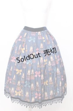 画像1: Jane Marple / Little tassel dollsタックレーススカート M ネイビー O-25-07-27-077-JM-SK-OW-OS