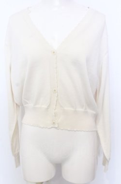 画像1: F&A / ガラス風クリアフラワー釦UVカットニットカーディガン F アイボリー O-25-07-27-014-LO-TO-OW-OS