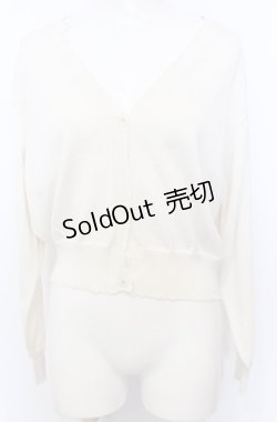 画像1: F&A / ガラス風クリアフラワー釦UVカットニットカーディガン F アイボリー O-25-07-27-014-LO-TO-OW-ZT027