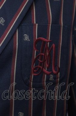 画像2: Jane Marple / Regimental stripe blazer jacket M ワイン× O-25-07-27-015-JM-JA-OW-OS