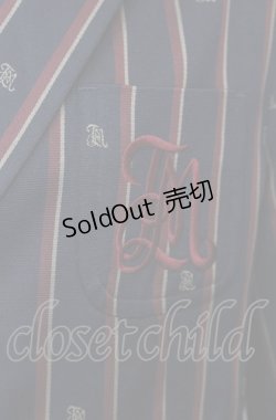 画像2: Jane Marple / Regimental stripe blazer jacket M ワイン× O-25-07-27-015-JM-JA-OW-OS
