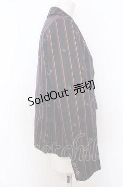 画像3: Jane Marple / Regimental stripe blazer jacket M ワイン× O-25-07-27-015-JM-JA-OW-OS
