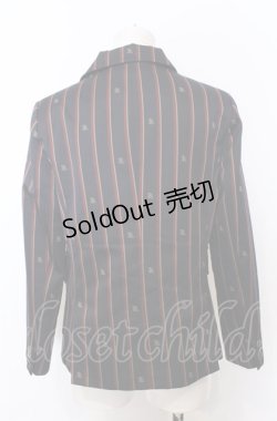 画像4: Jane Marple / Regimental stripe blazer jacket M ワイン× O-25-07-27-015-JM-JA-OW-OS