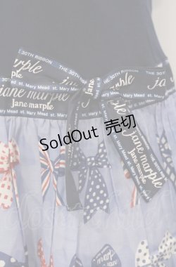 画像3: Jane Marple / The 30th Ribbonのトロンプルイユワンピース M ネイビー×ブルーグレイ O-25-07-27-019-JM-OP-OW-OS