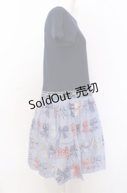 画像4: Jane Marple / The 30th Ribbonのトロンプルイユワンピース M ネイビー×ブルーグレイ O-25-07-27-019-JM-OP-OW-OS