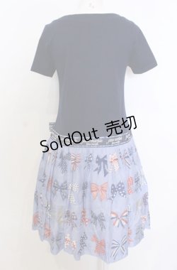 画像5: Jane Marple / The 30th Ribbonのトロンプルイユワンピース M ネイビー×ブルーグレイ O-25-07-27-019-JM-OP-OW-OS