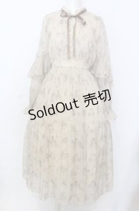 axes femme POETIQUE / フラワーキャットロングワンピース M イエロー O-25-07-27-022-AX-OP-OW-OS