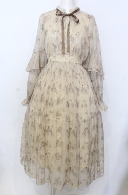 画像1: axes femme POETIQUE / フラワーキャットロングワンピース M イエロー O-25-07-27-022-AX-OP-OW-OS