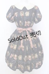 Leur Getter / Spring Garden袖付きワンピース M ネイビー O-25-07-27-024-LU-OP-OW-OS
