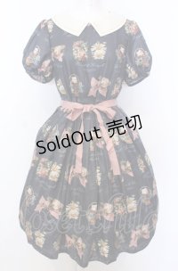 Leur Getter / Spring Garden袖付きワンピース M ネイビー O-25-07-27-024-LU-OP-OW-OS