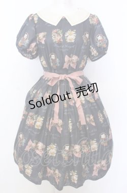 画像1: Leur Getter / Spring Garden袖付きワンピース M ネイビー O-25-07-27-024-LU-OP-OW-OS