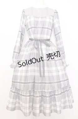 画像1: Melody BasKet / Melodyタータンティアードワンピース  グレー O-25-07-27-027-LO-OP-OW-OS
