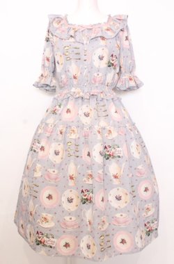画像1: Melody BasKet / Tea salonワンピース M グレー O-25-07-27-029-LO-OP-OW-OS