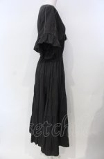 画像3: PINK HOUSE / フロント刺繍半袖ロングワンピース  クロ O-25-07-28-031-LO-OP-IG-ZI (3)